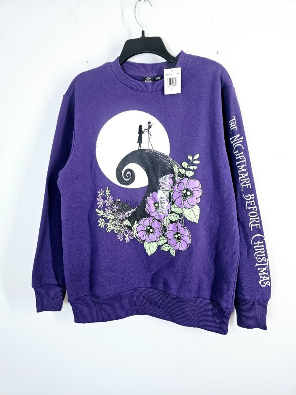 The Nightmare Before Christmas Jack Sally Spiral Hill Graphic Sweatshirt NWT SM